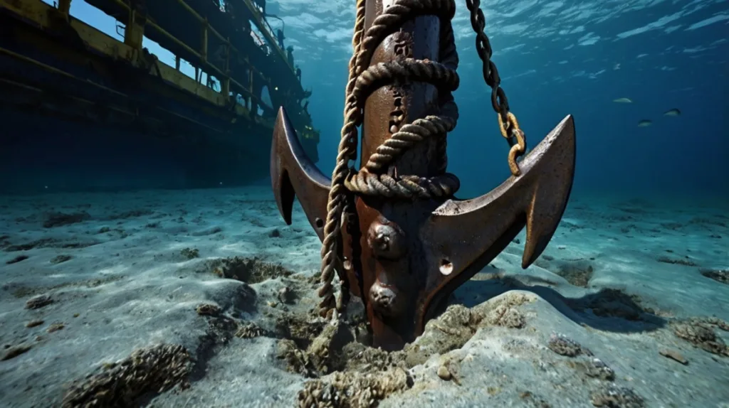 how the ship anchor bites the seabed