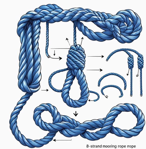 8 strand mooring rope splicing process